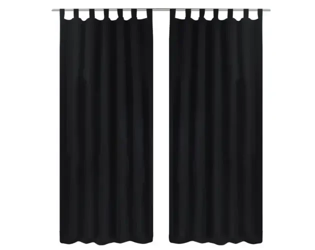 2 cortinas negras micro-satinadas con trabillas, 140 x 225 cm | Brico Depôt Alta Qualità