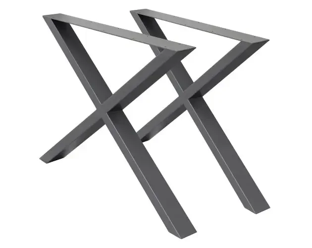 2x patas de mesa cuadrado base diseño x industrial base de tabla acero | Brico Depôt In Voga