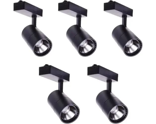 5x foco LED carril 40w, luz fria 6000k, 2700 lm, 220v monofásico, negro | Brico Depôt Moderno