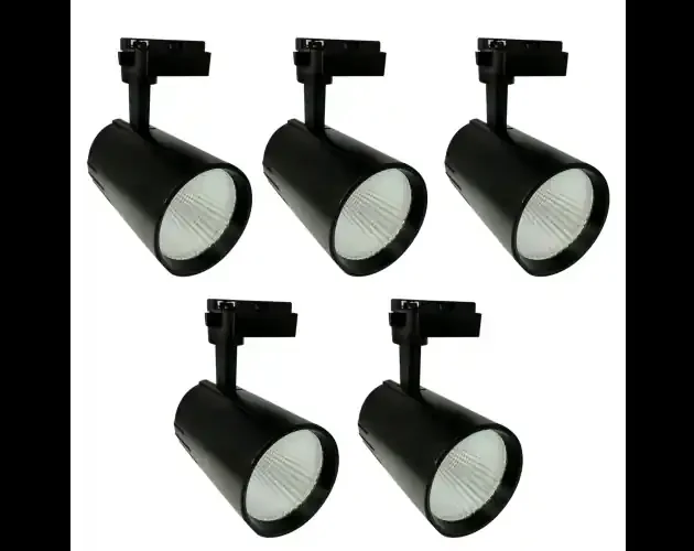 5x foco techo LED carril 30w, blanco 3000k, 3000lm, monofásico, color negro | Brico Depôt Consegna Rapida