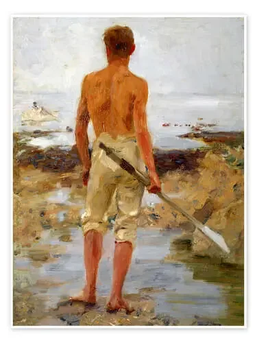 A Boy with an Oar de Henry Scott Tuke Bridgeman Images