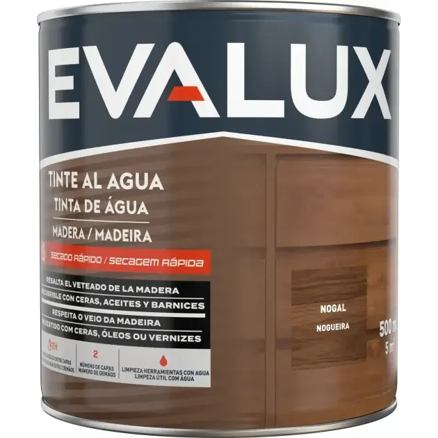 A Buon Prezzo Tinte agua madera nogal 500 ml Evalux | Brico Depôt