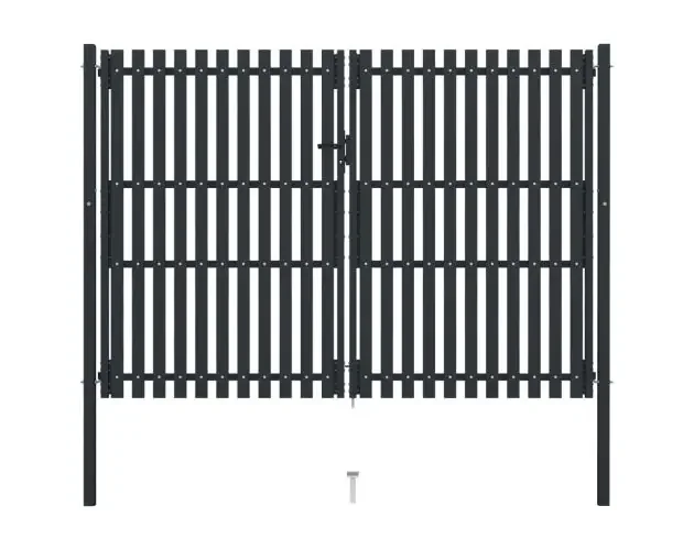 A Buon Prezzo vidaXL cancela doble de valla de acero gris antracita 306×250 cm | Brico Depôt