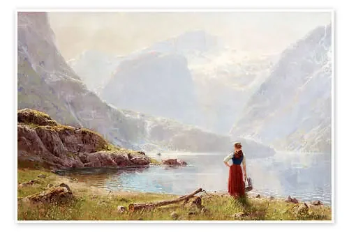 A Young Girl by a Fjord de Hans Andreas Dahl Editors Choice