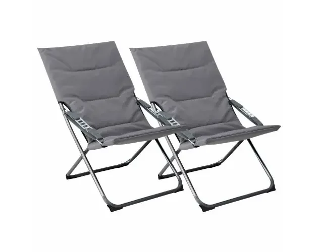 Acquista Ora Pack 2 tumbonas plegables acolchadas 4 posiciones gris 63x86x94cm | Brico Depôt