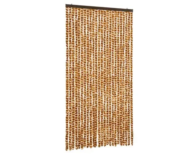 Acquista Ora vidaXL cortina antimoscas chenilla ocre y blanco 100×230 cm | Brico Depôt