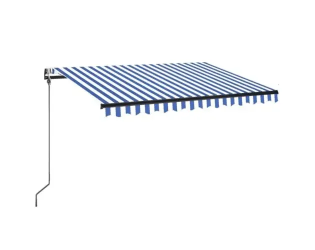 Acquista Ora vidaXL toldo automático LED sensor de viento azul y blanco 350×250 cm | Brico Depôt