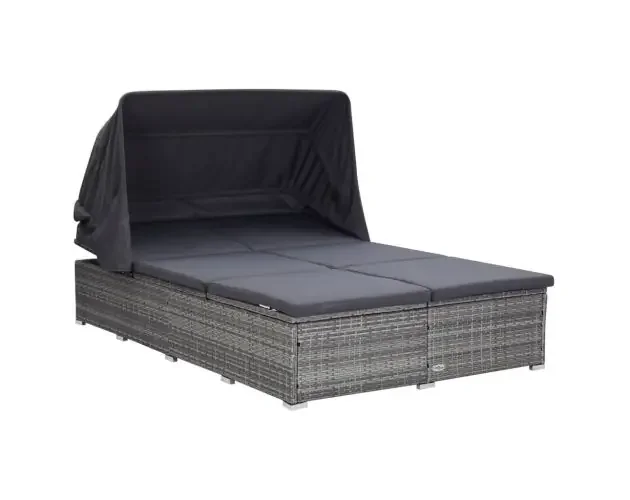Acquista Ora vidaXL tumbona para 2 personas con cojín ratán sintético gris | Brico Depôt
