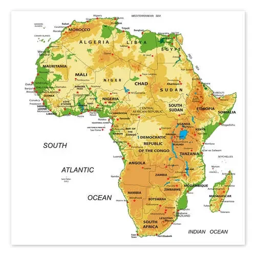 Africa – Topographic Map II Editors Choice