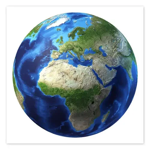 Africa and Europe on 3D Earth de Leonello Calvetti Stocktrek Images