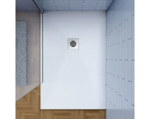Aica plato de ducha 100x80x3cm blanco textura pizarra+accesorios de desagüe | Brico Depôt Vendita Finale