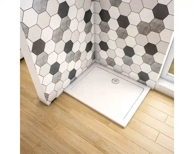 Aica plato de ducha rectangular blanco 100x70x3cm+accesorios de desagüe | Brico Depôt Acquista Ora
