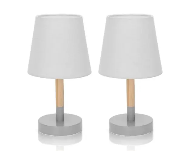 Aigostar lámpara de mesa de noche de madera moderna, portalámparas e14 | Brico Depôt Popolare
