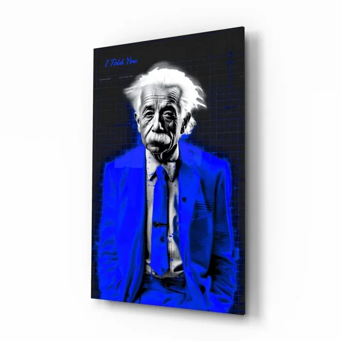 Albert Einstein‘s Colorful World Glass Wall Art Designer Collection – 28.5 » X 18 «