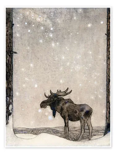 Alce en la nieve de John Bauer Master Collection