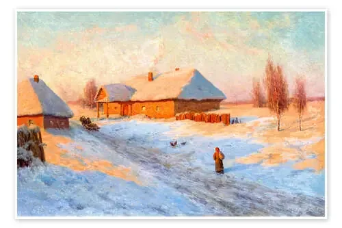 Aldea en invierno de Ivan Fedorovich Choultsé Master Collection