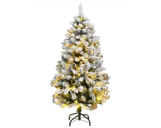 All’Ingrosso vidaXL árbol navidad artificial con bisagras 150 LED y bolas 120 cm | Brico Depôt