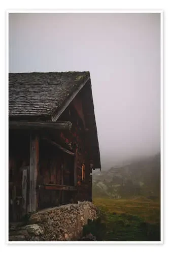 Alpine hut in the fog de Philipp Dietrich