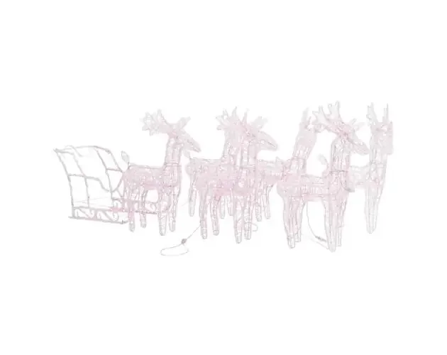 Alta Qualità vidaXL decoración navideña renos y trineo acrílico 280x28x55 cm | Brico Depôt