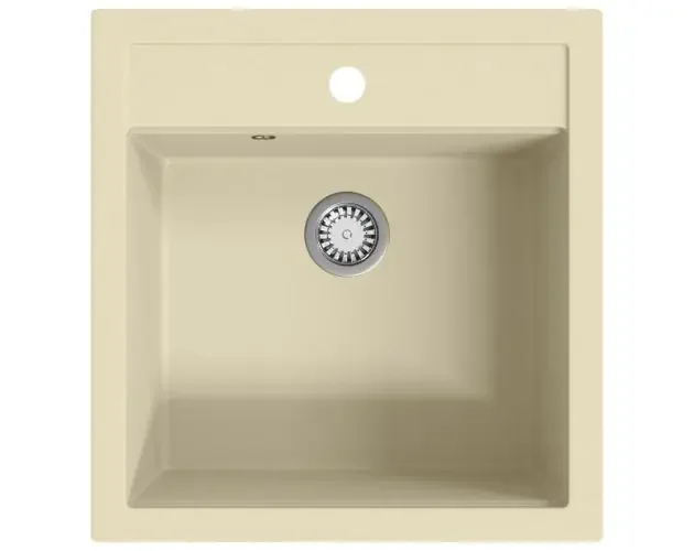 Alta Qualità vidaXL fregadero de cocina de granito con un seno beige | Brico Depôt