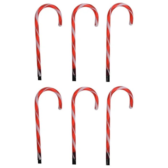 Ambiance Set de bastones de caramelo de Navidad con luces 6 pzas