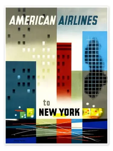 American Airlines to New York vintage travel de Vintage Travel Collection