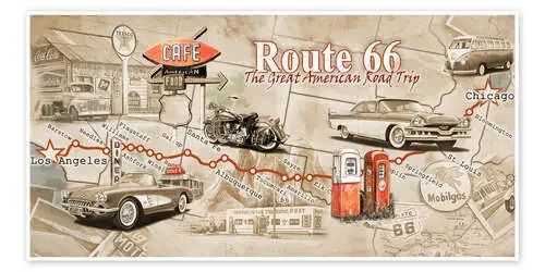 American West Road Trip Map de Georg Huber