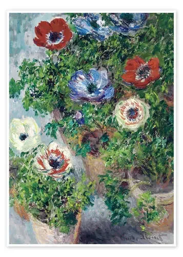 Anémonas en un jarrón de Claude Monet Master Collection