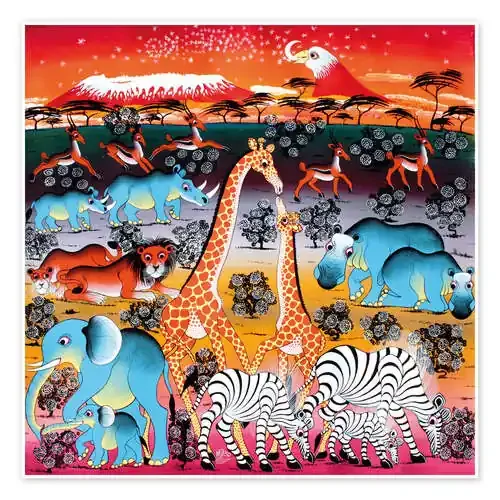 Animals under the stars de Mzuguno Tanzania Art & Licensing