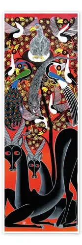 Antelope before the bird tree de Iddi Tanzania Art & Licensing