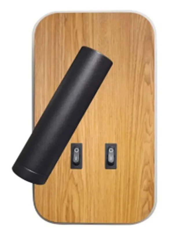 Aplique Cabecero Imit Madera Combinado Blanco y Negro
