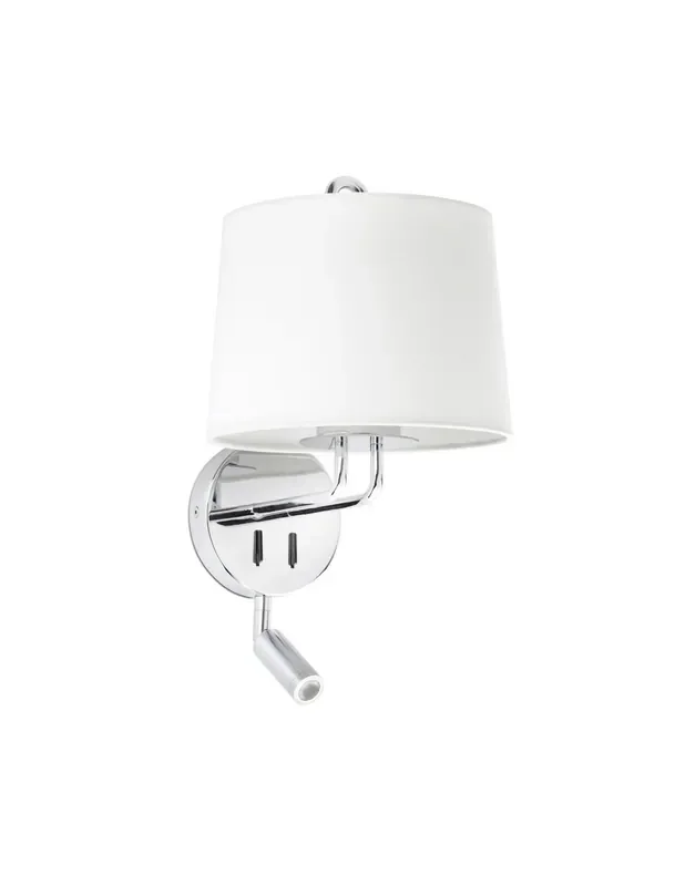 Aplique de Pared Cromo Pantalla Blanca