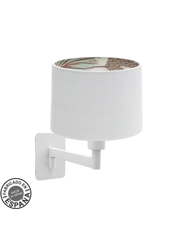 Aplique de Pared Dormitorio con Pantalla de Tela