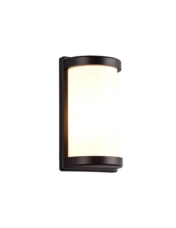 Aplique Exterior Negro con Semiesfera Blanca