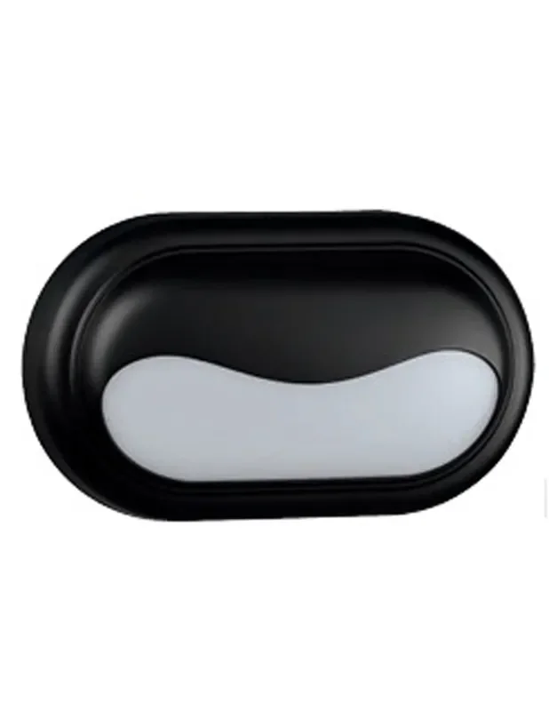Aplique Ovalado Led para Exterior IP65 Negro