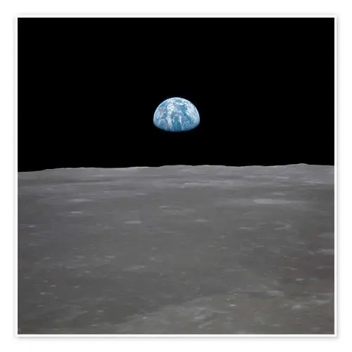 Apolo 11 – amanecer de la Tierra sobre la Luna de NASA Everett Collection