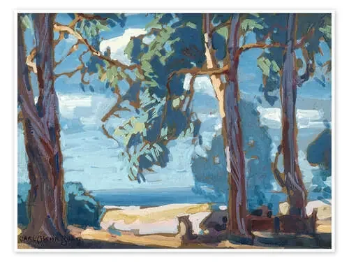 Árboles de pino en la playa de Carl Oscar Borg Master Collection