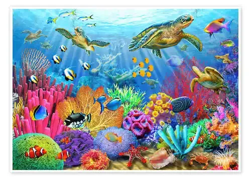 Arrecife de coral y tortugas de Adrian Chesterman MGL Licensing