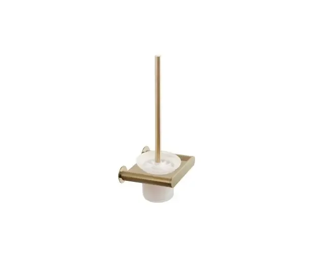 Artigianale Escobillero de pared con vaso de cristal para baño inox | Brico Depôt