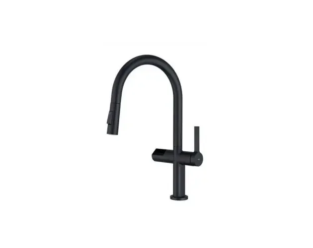 Artigianale Grifería de cocina monomando extraíble negro mate serie turín | Brico Depôt