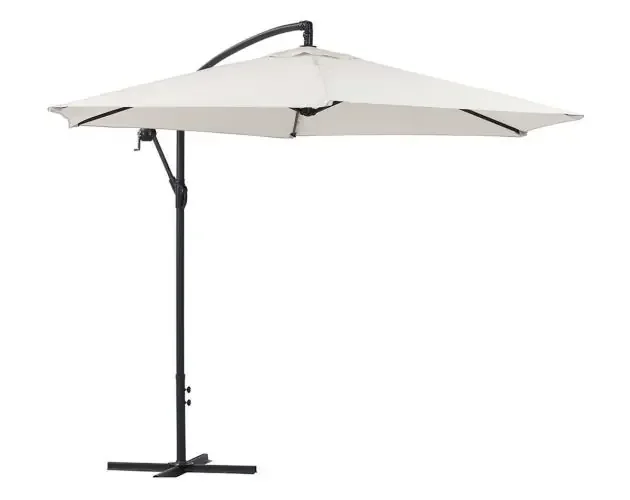 Artigianale Parasol de jardín exéntrico en aluminio – ilios – circular – ø 3 m – crudo | Brico Depôt