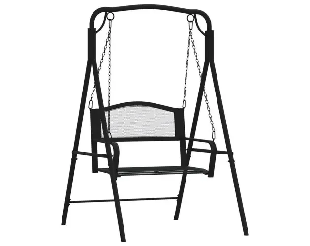 Artigianale vidaXL banco mecedor de acero negro 124 cm | Brico Depôt