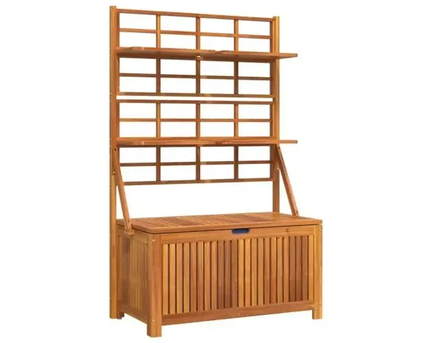 Artigianale vidaXL caja de almacenaje con enrejado madera de acacia 99x50x160 cm | Brico Depôt