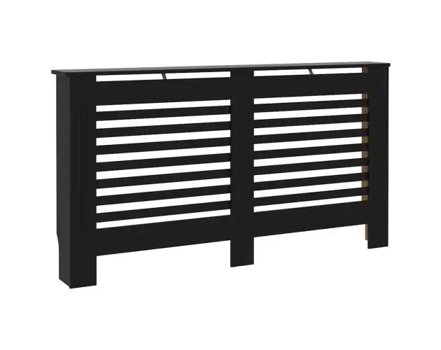 Artigianale vidaXL cubierta para radiador mdf negro 152x19x81,5 cm | Brico Depôt