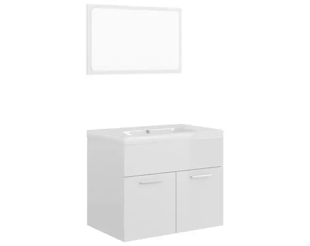 Artigianale vidaXL juego de muebles de baño madera de ingeniería blanco brillo | Brico Depôt