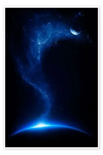 Artistic illustration of an interconnected earth and moon de Johan Swanepoel