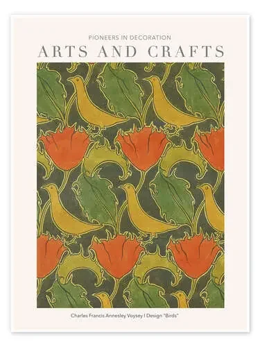 Arts and Crafts – The Voysey Birds I de Charles Francis Annesley Voysey Exhibition Posters