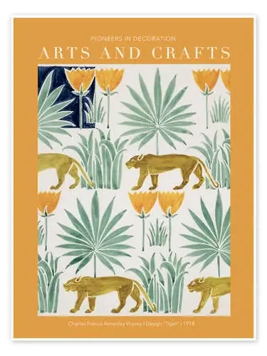 Arts and Crafts – Tiger Design II de Charles Francis Annesley Voysey Exhibition Posters