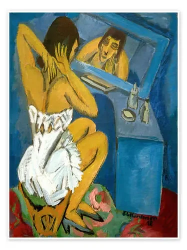 Aseo; Mujer delante del espejo de Ernst Ludwig Kirchner akg-images