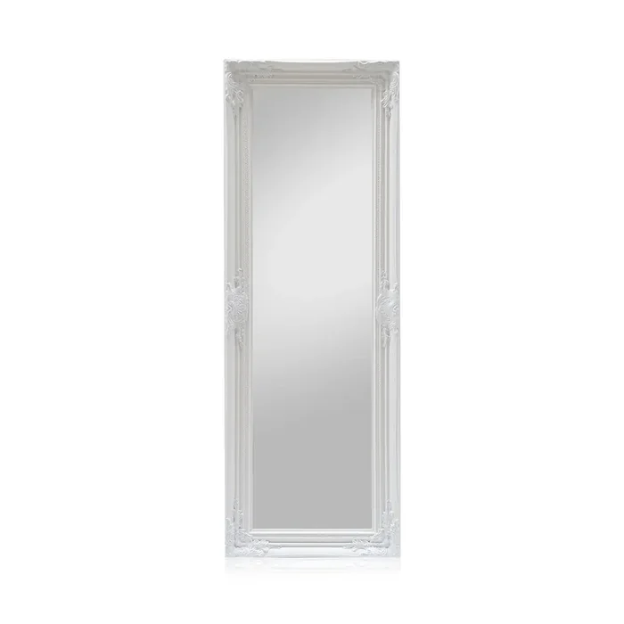 Ashford Espejo cuerpo entero espejo de pared | rectangular | formato vertical u horizontal | tamaño: 130 x 45 x 3,5 cm | de pie o para montaje en pared | marco de madera maciza | estilo barroco | bord Popolare